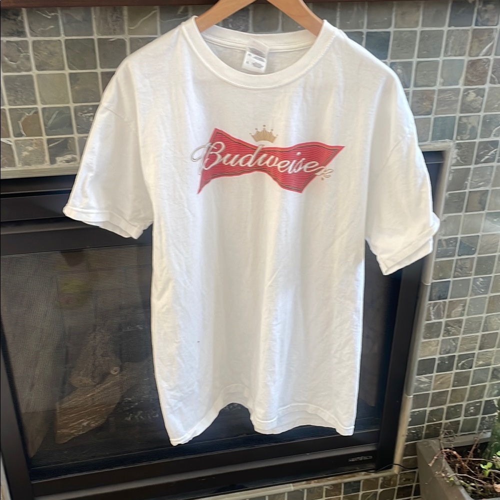 Budweiser White T-Shirt with Red Logo